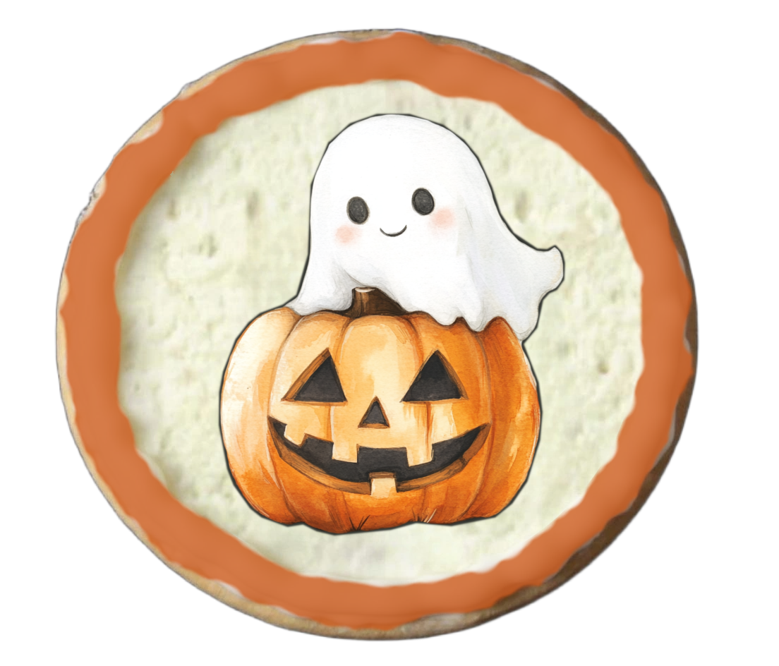 Half Dozen Orange and Black Halloween Ghost Skeleton