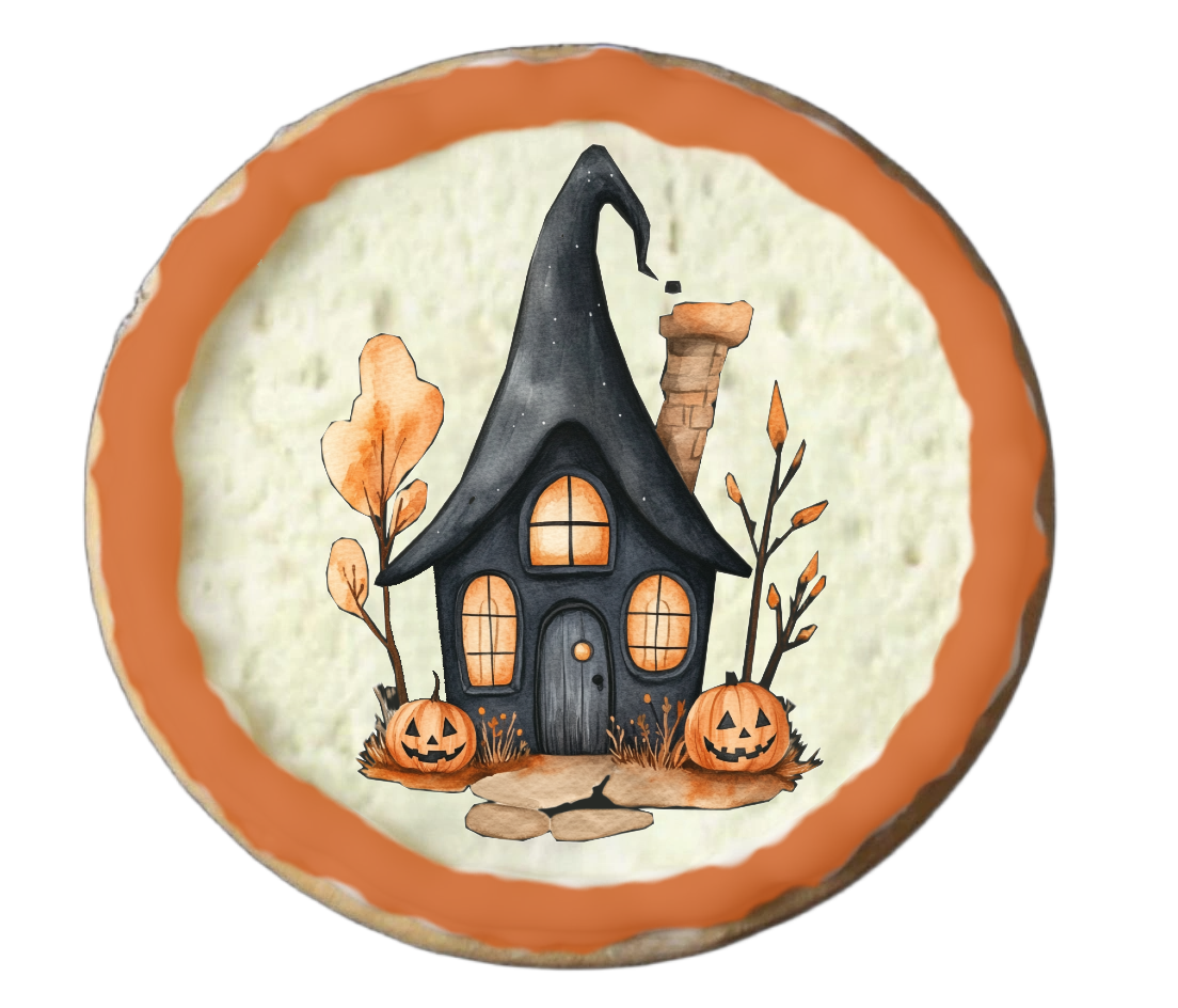 Half Dozen Orange and Black Cat Halloween and Witch