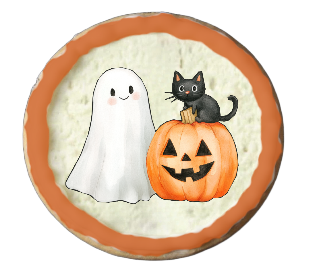 Half Dozen Orange and Black Halloween Ghost Skeleton