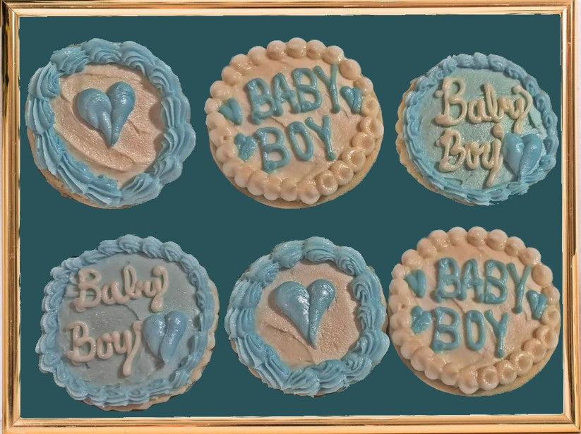 Baby Boy Blue and White Cookies
