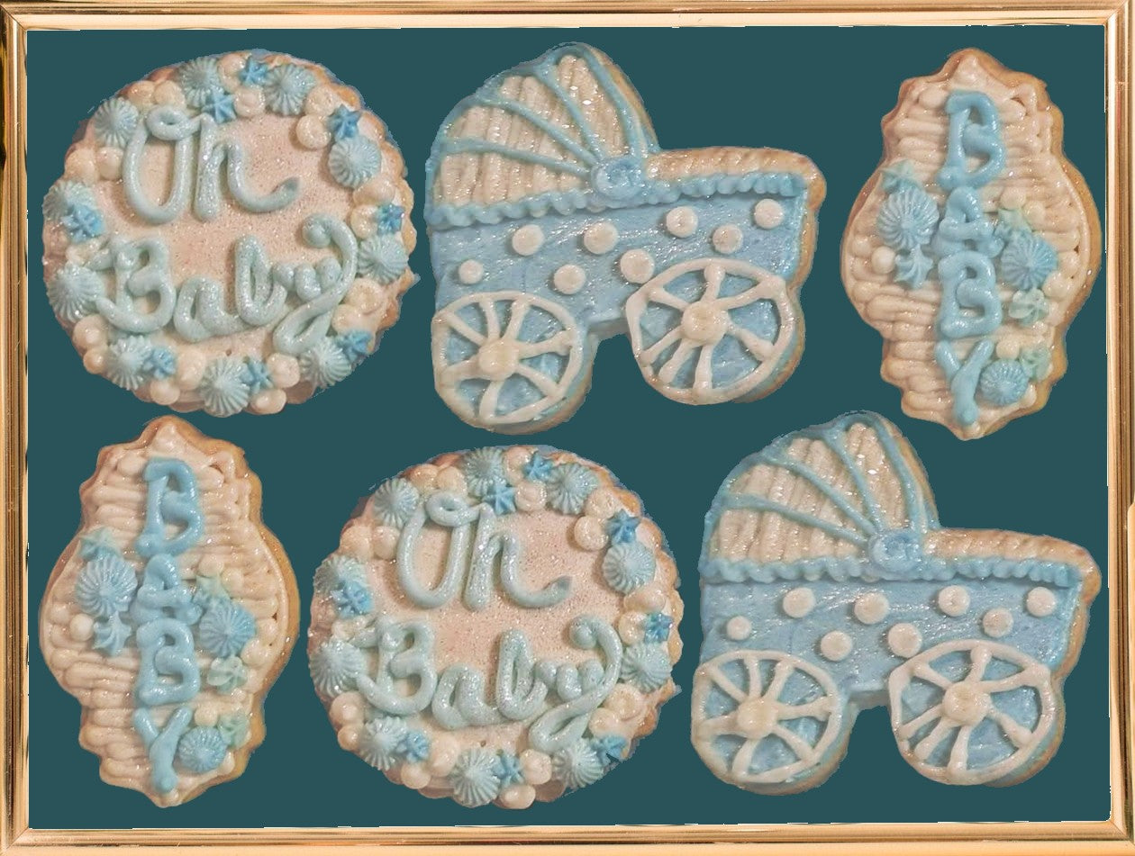 Baby Boy Blue and White Cookies 3