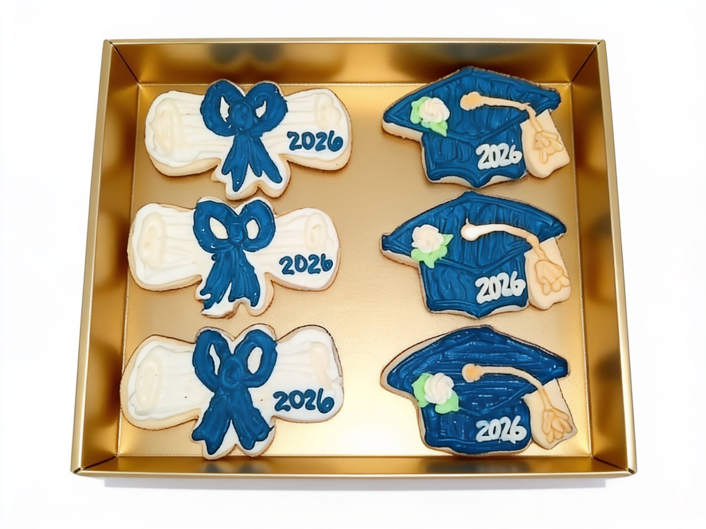 Graduation Hats and Diplomas with Current Year