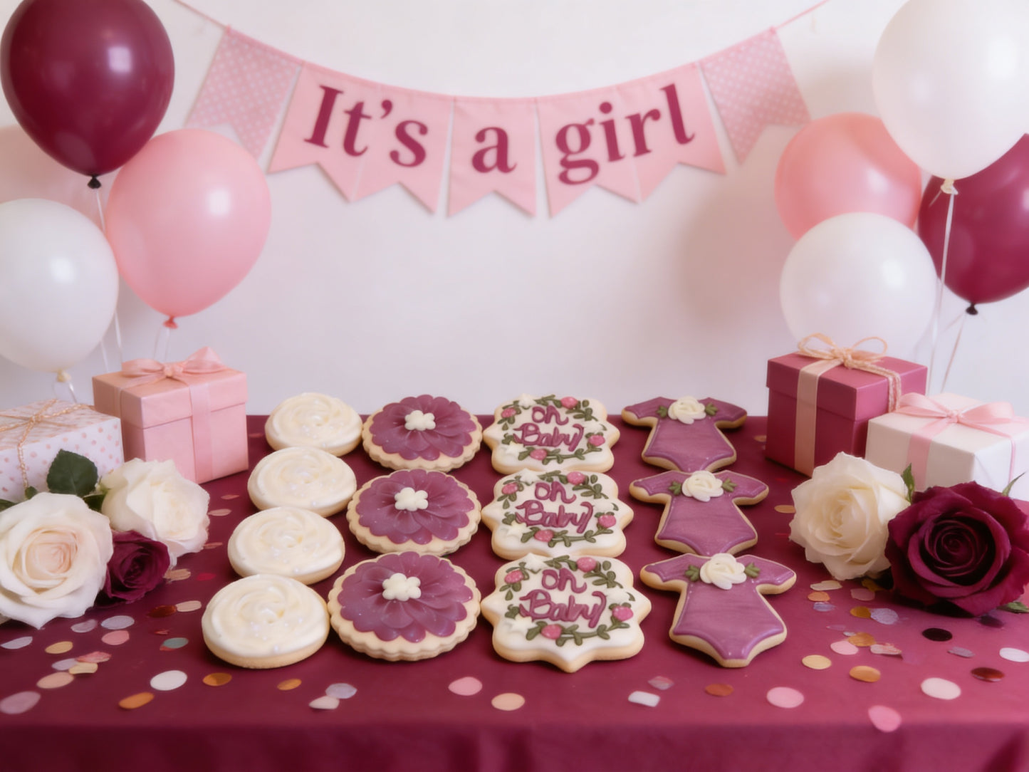 Baby Shower Pink Girl Cookies Pt 3