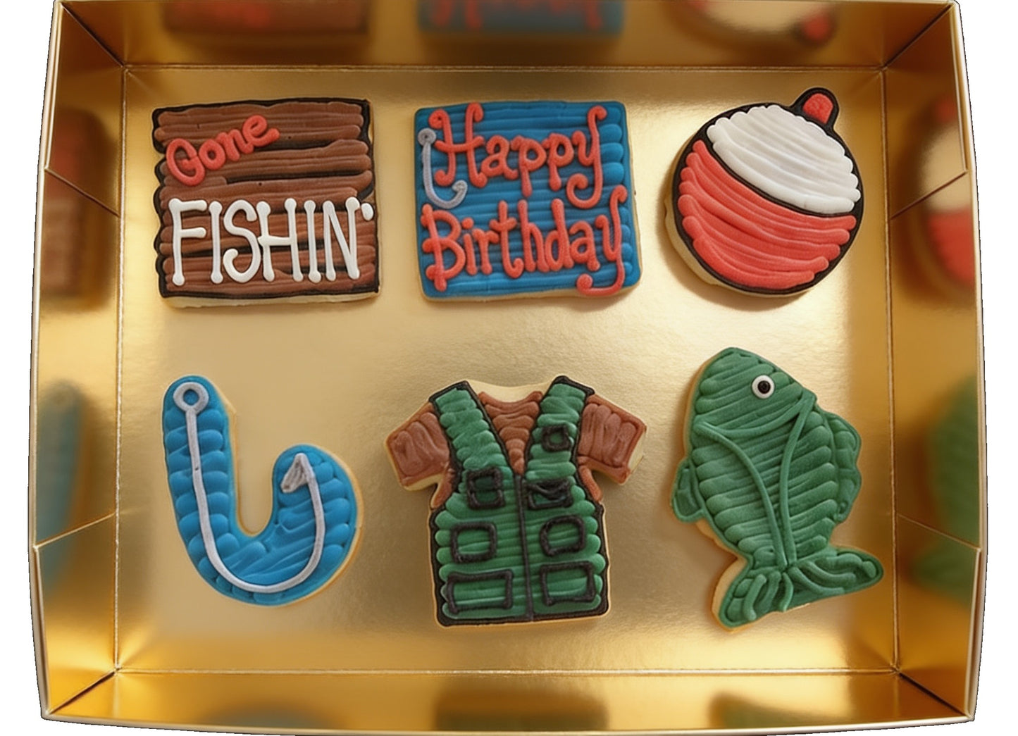 Fishing Happy Birthday Cookies