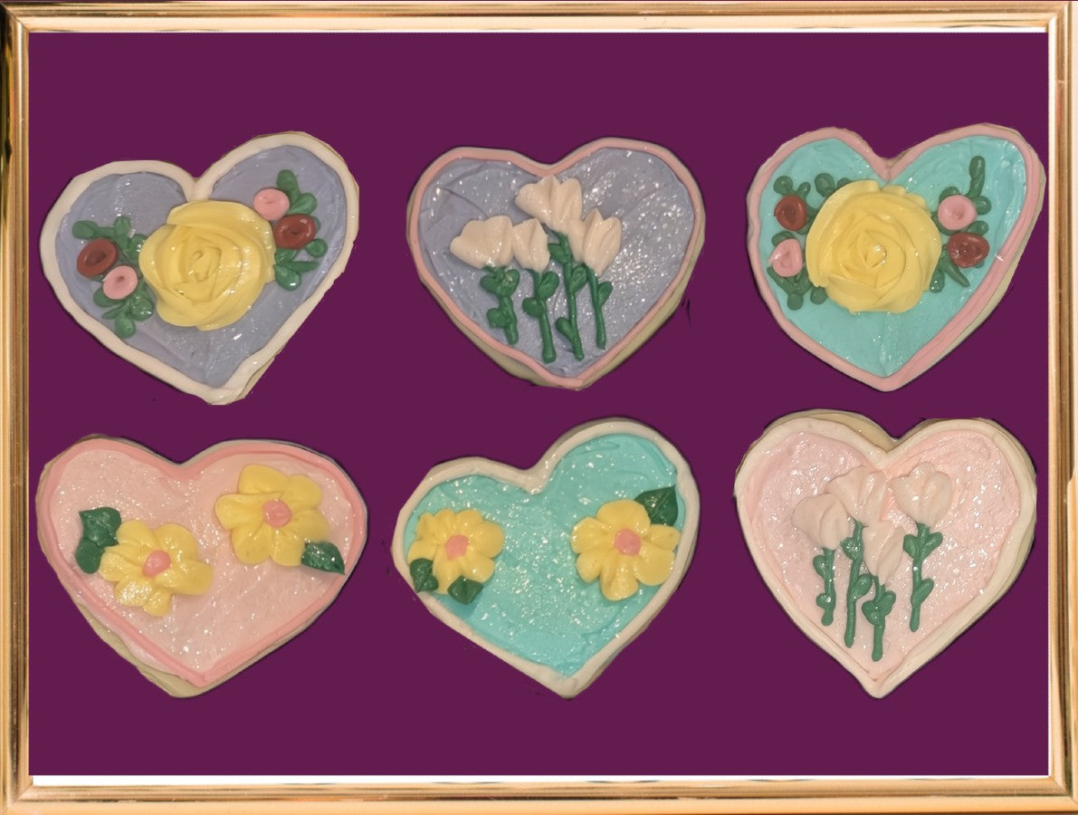 One Dozen Heart Cookies