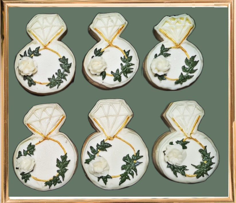 Half Dozen Wedding or Engagement Ring Cookies
