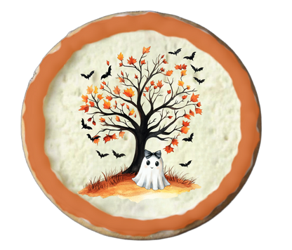 Orange and Black Halloween Ghost Skeleton