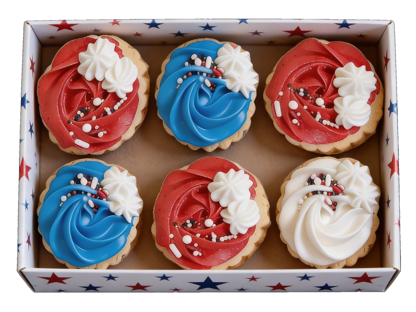 Dozen Red & White & Blue Cookies