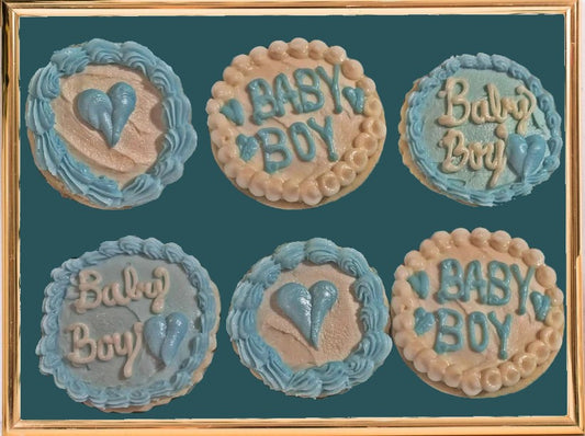 Baby Boy Blue and White Cookies
