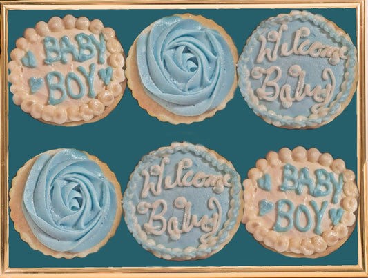 Baby Boy Blue and White Cookies 2