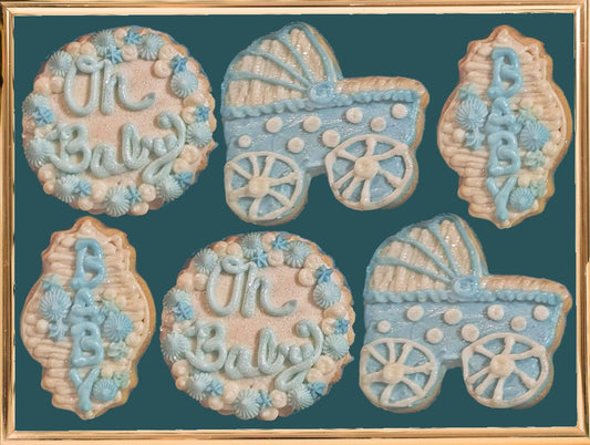 Baby Boy Blue and White Cookies 3