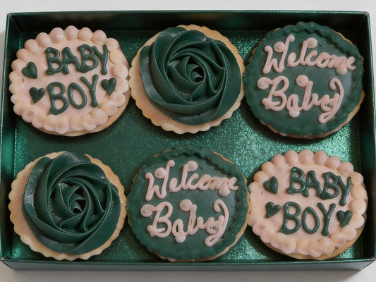 Baby Shower Green Boy Cookies