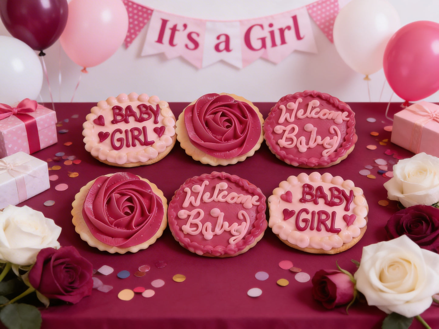 Baby Shower Pink Girl Cookies