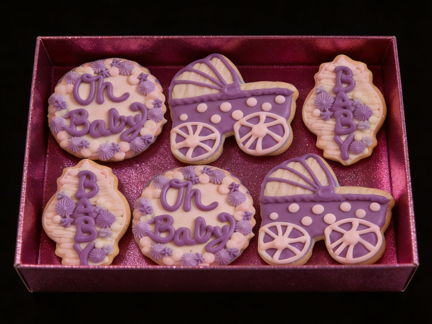 Baby Shower Purple Girl Cookies Pt 2