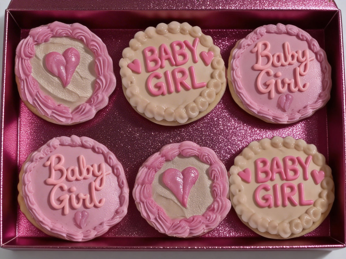 Baby Shower Pink Girl Cookies w/Hearts