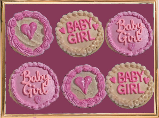 Baby Girl Pink and White Cookies