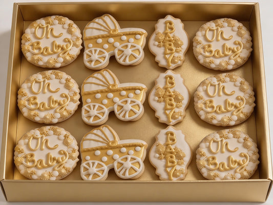 Baby Shower Gold Neutral Boy or Girl Cookies Pt 2
