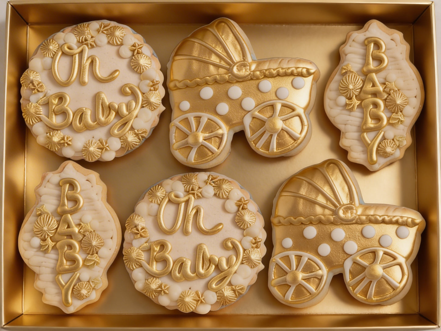 Baby Shower Gold Neutral Boy or Girl Cookies Pt 2