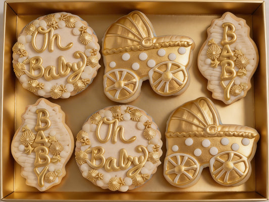 Baby Shower Gold Neutral Boy or Girl Cookies Pt 2