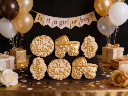 Baby Shower Gold Neutral Boy or Girl Cookies Pt 2