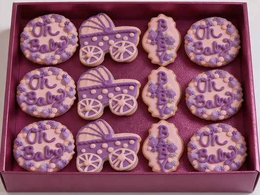 Baby Shower Purple Girl Cookies Pt 2