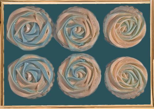 Half Dozen Blue & White Rosettes