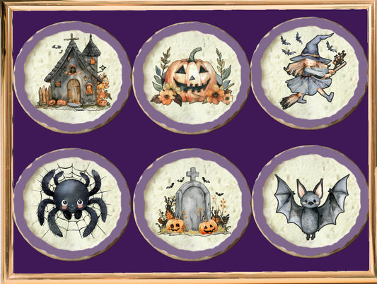 Half Dozen Purple Halloween Cookies Part 2/2