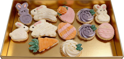 Easter Set, Bunnies, Eggs, Carrots and Flowers