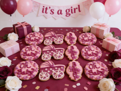 Baby Shower Pink Girl Cookies Pt 2