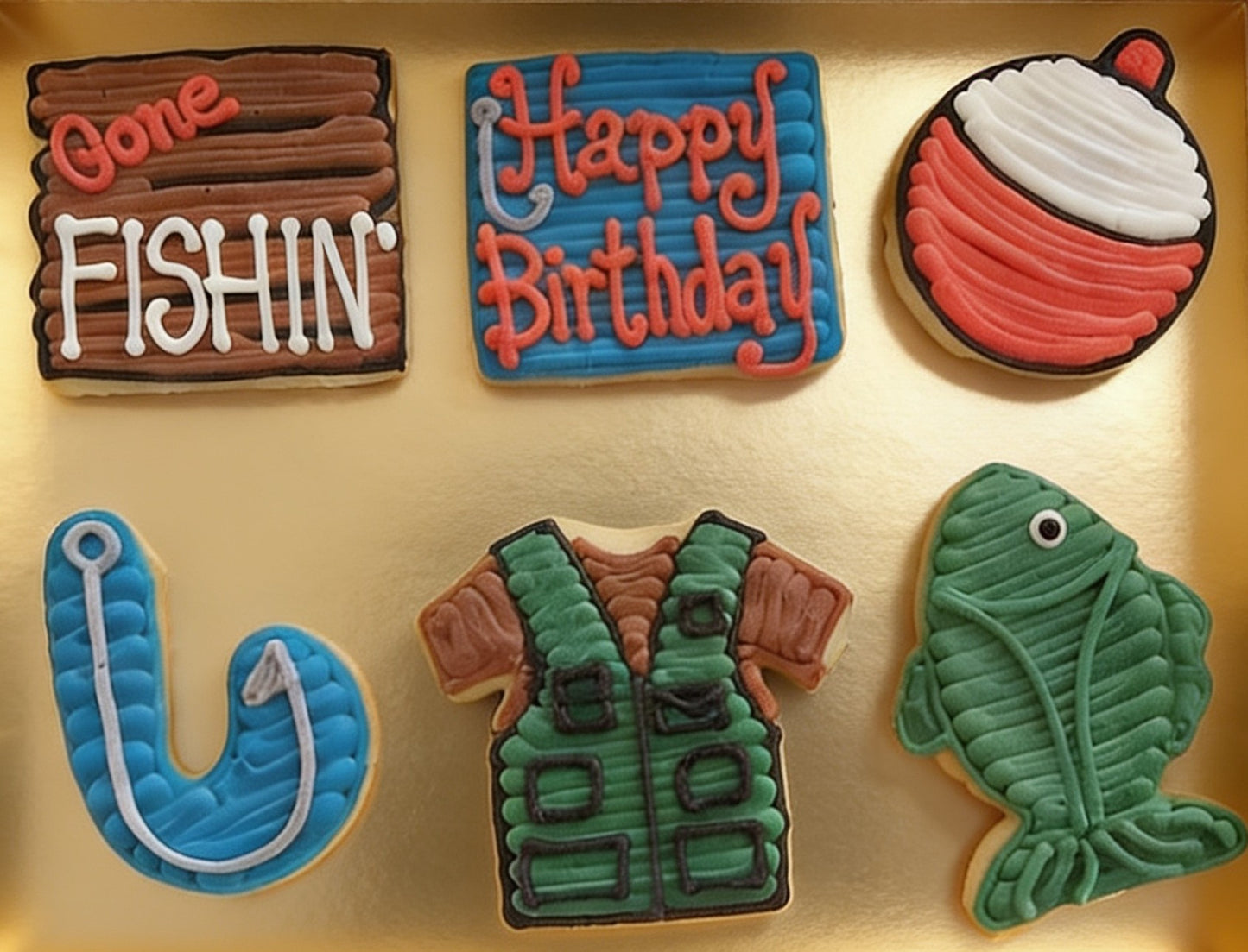 Fishing Happy Birthday Cookies