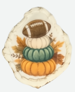 Z - Football On Pumpkins with Leaves