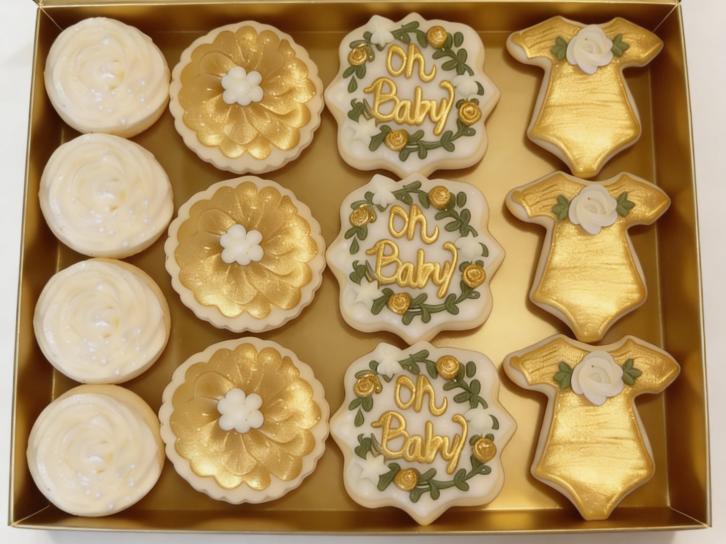 Baby Shower Gold Neutral Boy or Girl Cookies Pt 3
