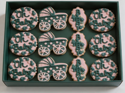 Baby Shower Green Boy Cookies Pt 2