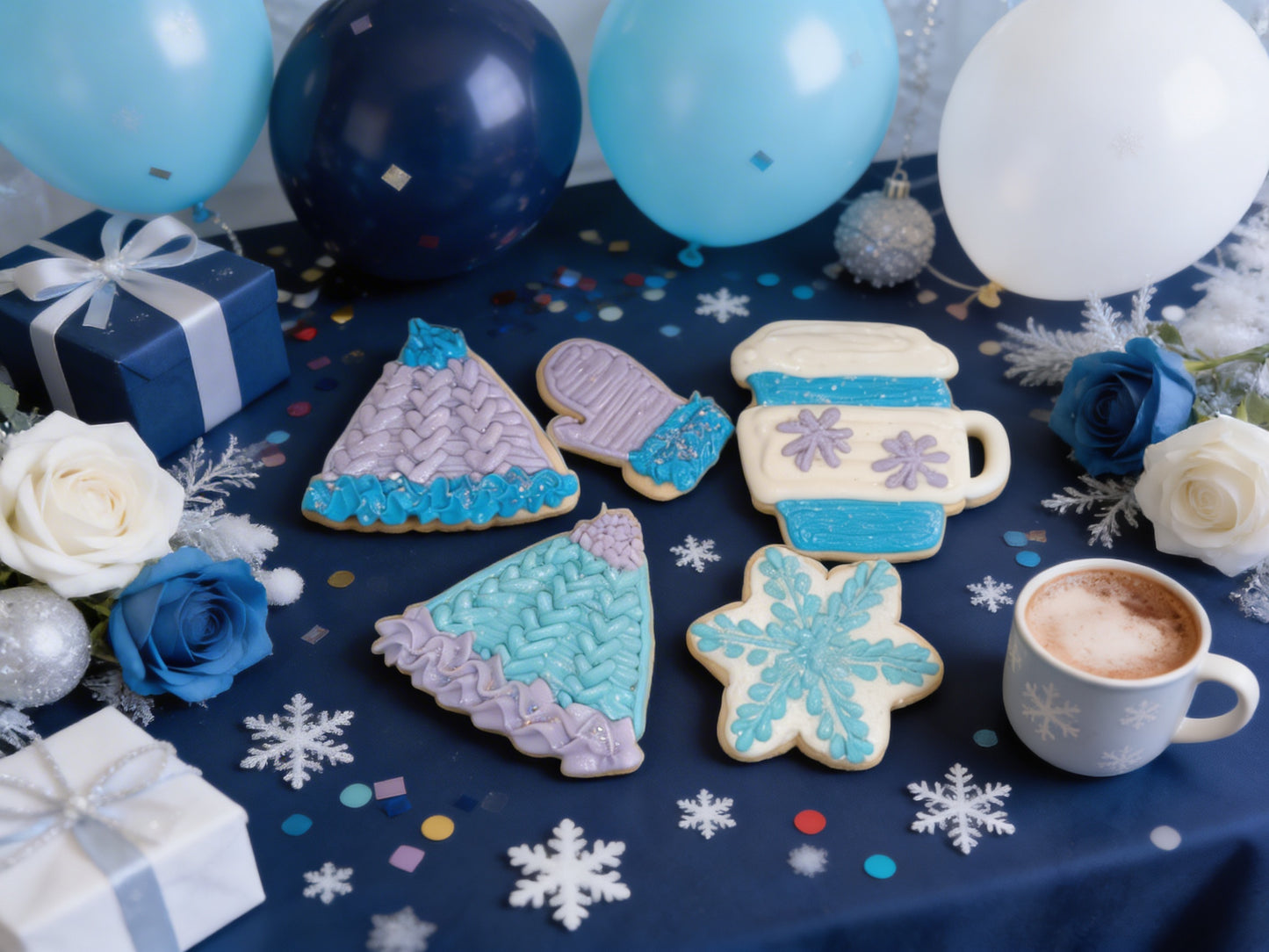 Winter Theme Hats, Mittens, Cocoa