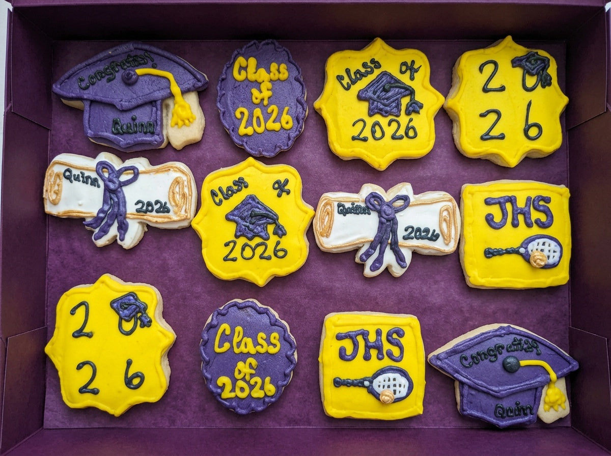 Purple and Gold High School Graduation Set