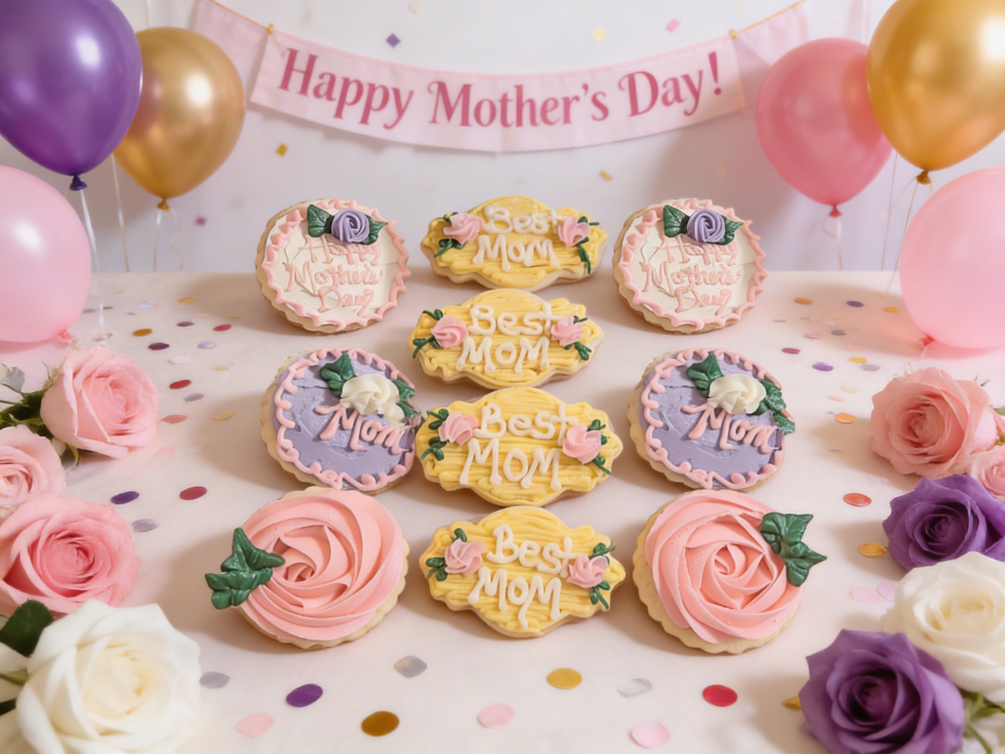 Mother's Day Set / Best Mom / Flowers
