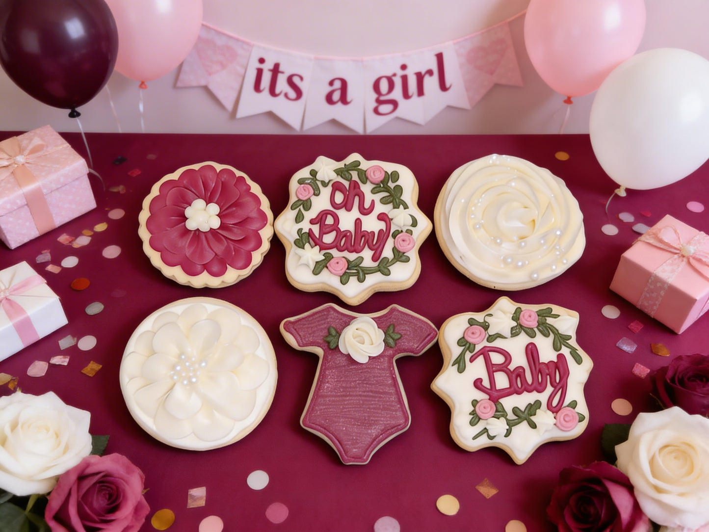 Baby Shower Pink Girl Cookies Pt 3