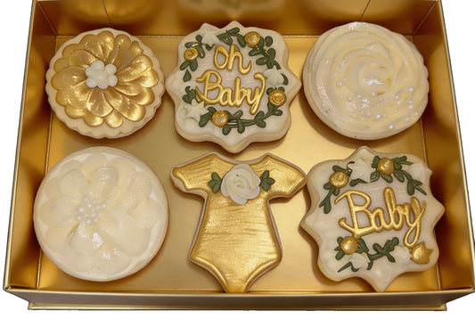 Baby Shower Gold Neutral Boy or Girl Cookies Pt 3