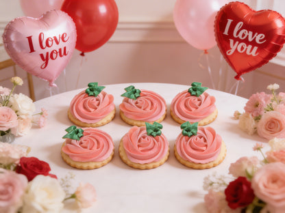 Dozen Pink Rosettes Valentine's Day