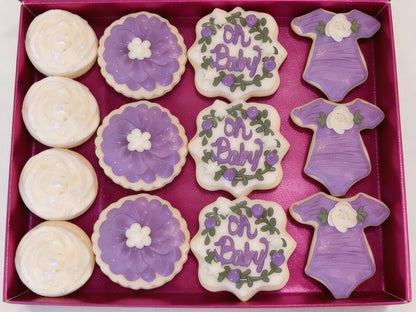 Baby Shower Purple Girl Cookies Pt 3