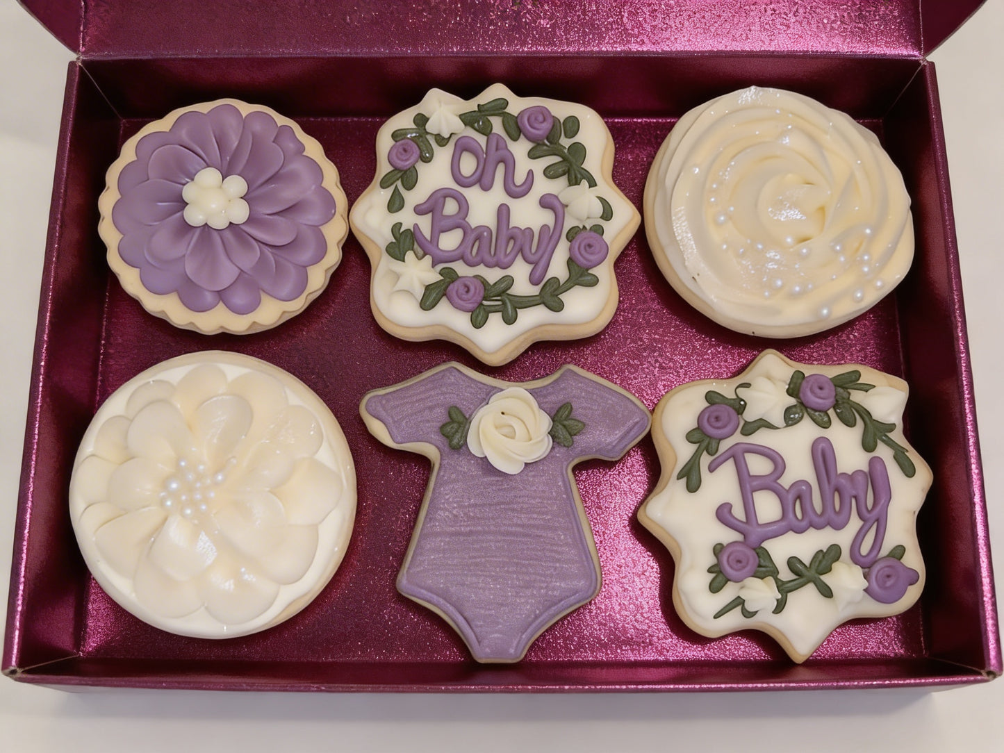 Baby Shower Purple Girl Cookies Pt 3