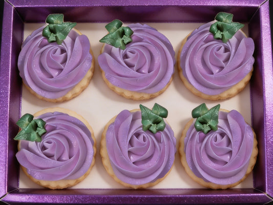 Dozen Purple Rosettes Happy Birthday