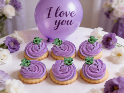 Dozen Purple Rosettes Valentine's Day