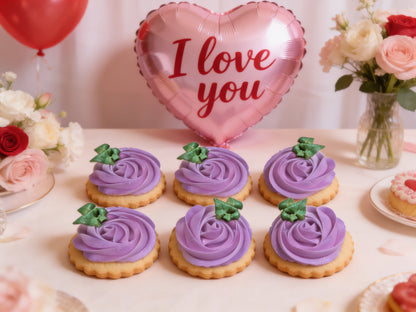 Dozen Purple Rosettes Valentine's Day