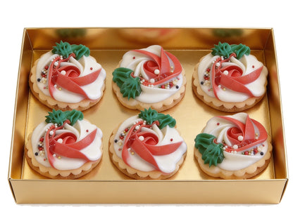 Dozen White & Red Rosettes