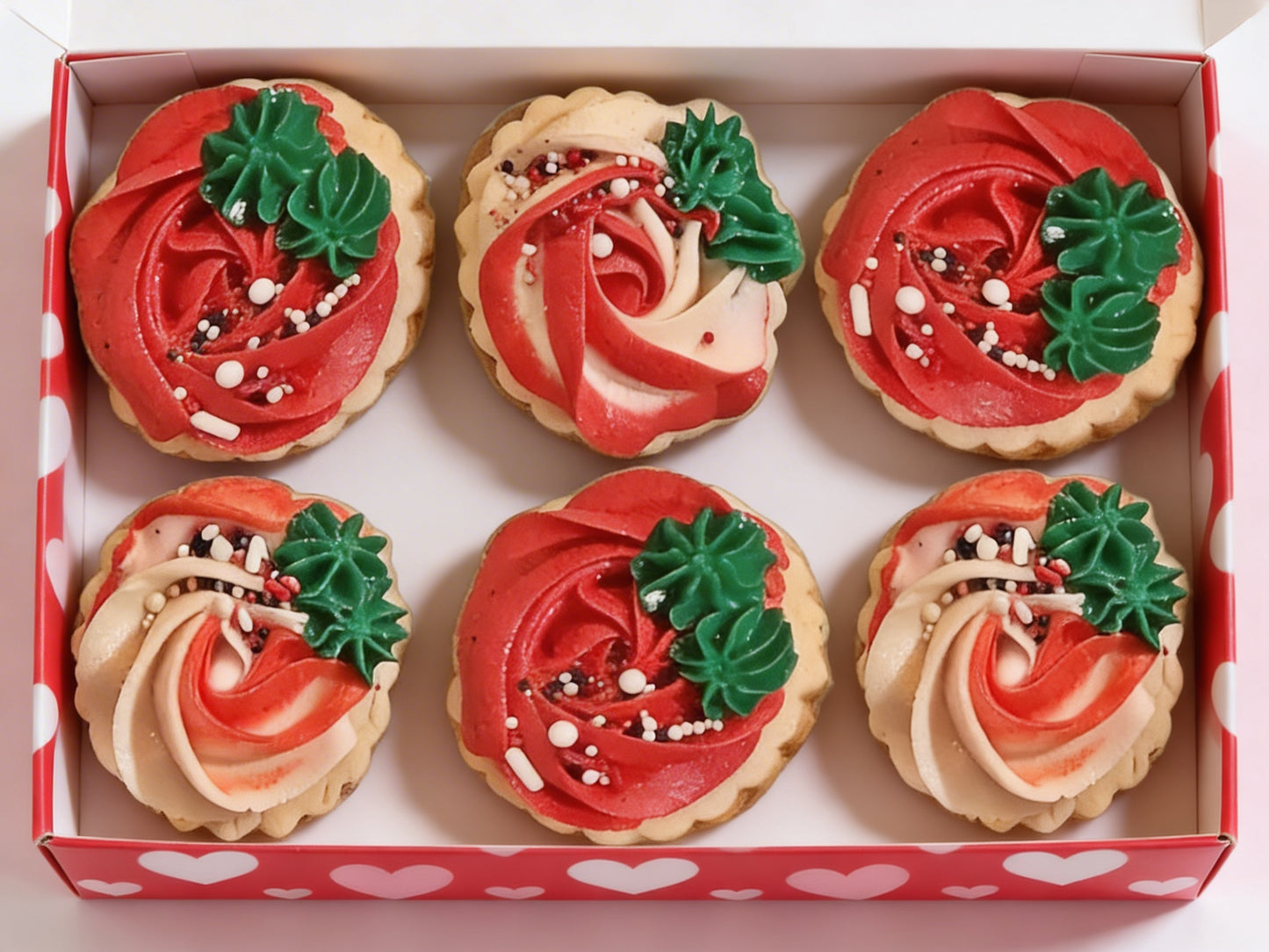 Dozen Red & White Rosettes