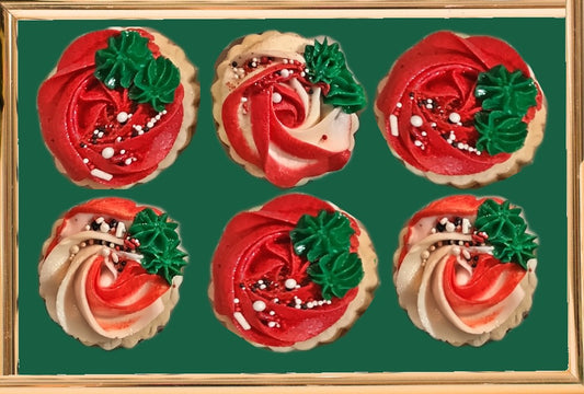 Half Dozen Red & White Christmas Rosettes
