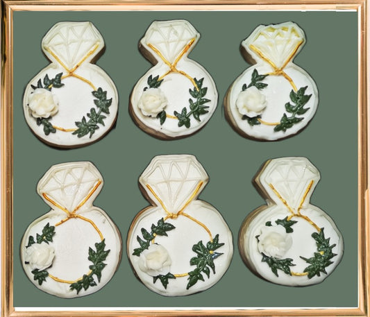 Half Dozen Wedding or Engagement Ring Cookies