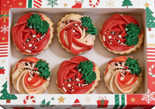 Dozen Red & White Christmas Rosettes
