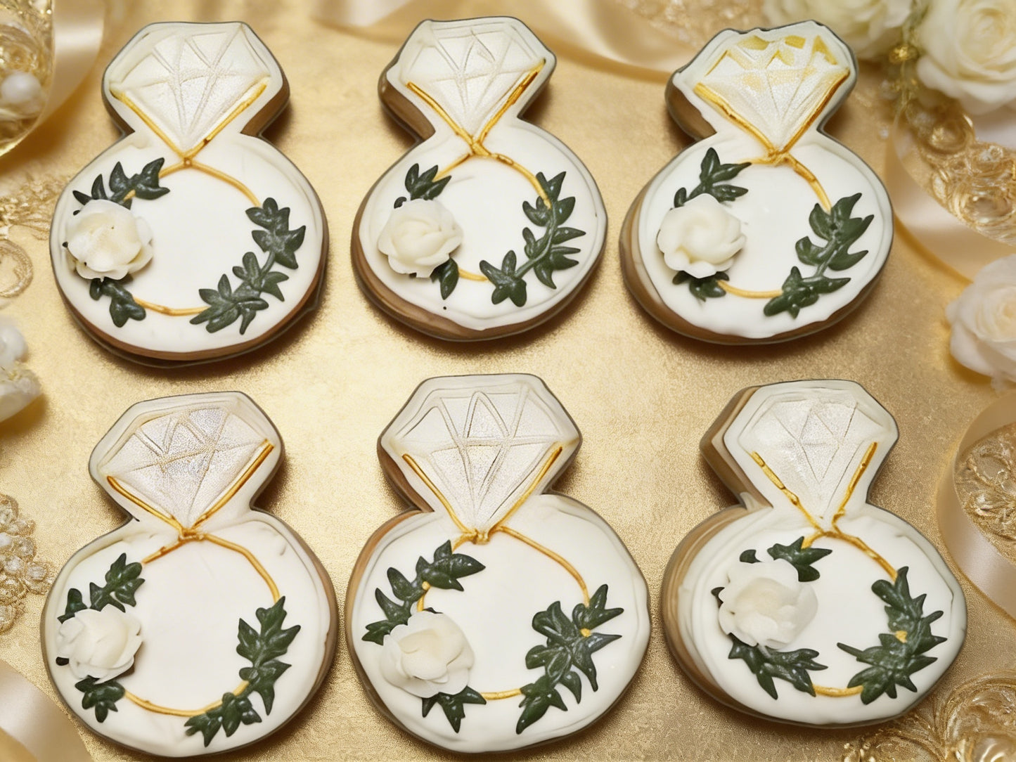 Dozen Wedding or Engagement Ring Cookies